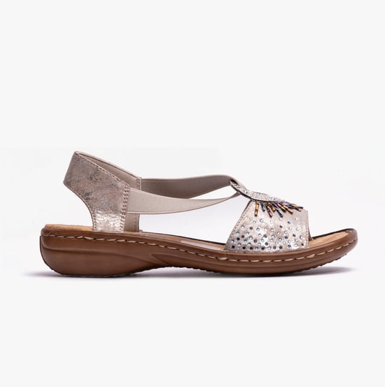 Rieker 60880-90 Womens Sandals Metallic - Image 1