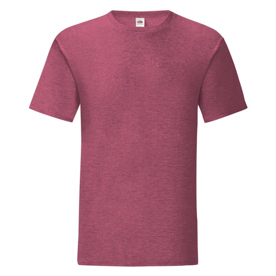 Fruit Of The Loom Heren Iconisch T-shirt (Heather Bordeaux) - Image 1