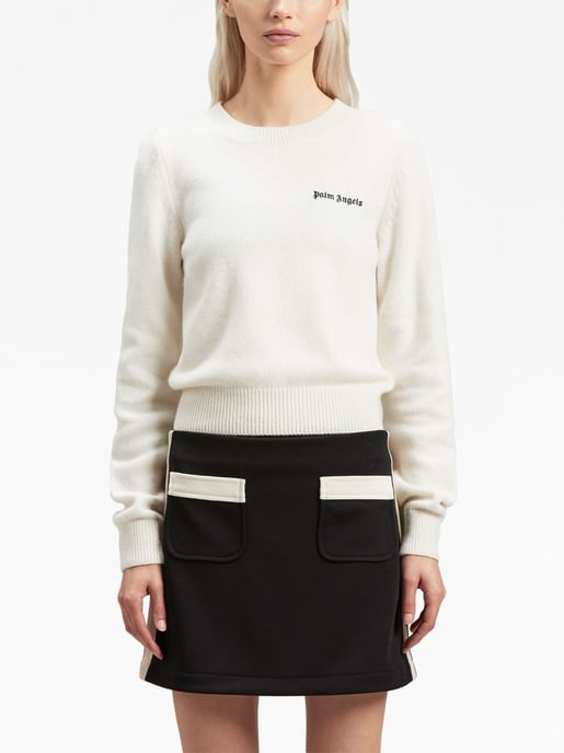 Palm Angels Classic Logo Sweater White - Image 4