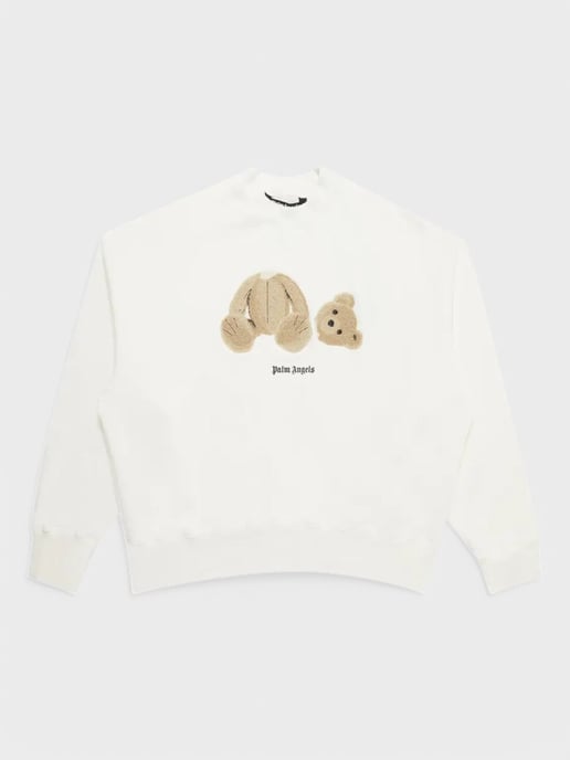 Palm Angels Bear Crewneck Off White/Brown - Image 1