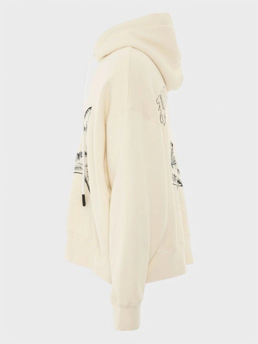 Palm Angels Split Shark Hoodie Butter/Black - Image 3