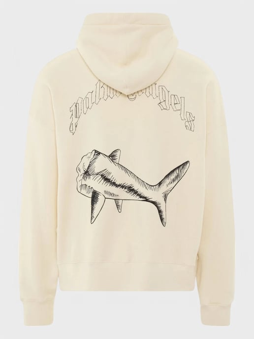 Palm Angels Split Shark Hoodie Butter/Black - Image 4