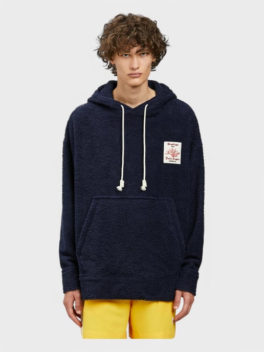 Palm Angels Korall Terry Hoodie Marinblå - Image 3