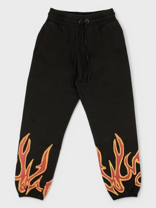 Palm Angels Gd Graffiti Flames Sweatpants Black/Red - Image 2