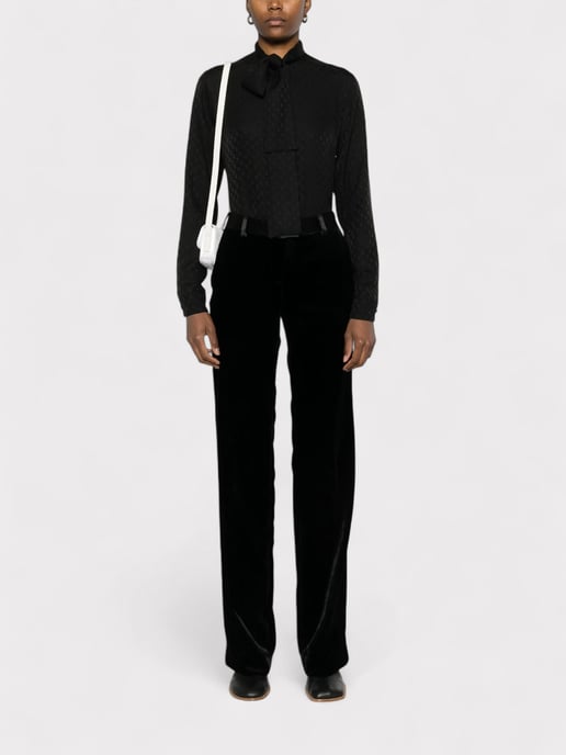 Palm Angels Velvet Tailored Trousers Black - Image 2