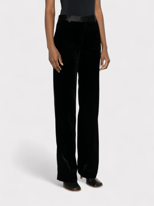 Palm Angels Velvet Tailored Trousers Black - Image 3