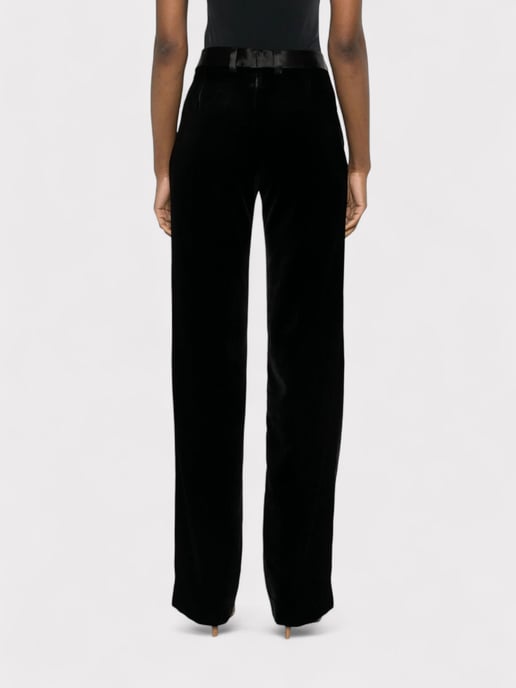 Palm Angels Velvet Tailored Trousers Black - Image 4