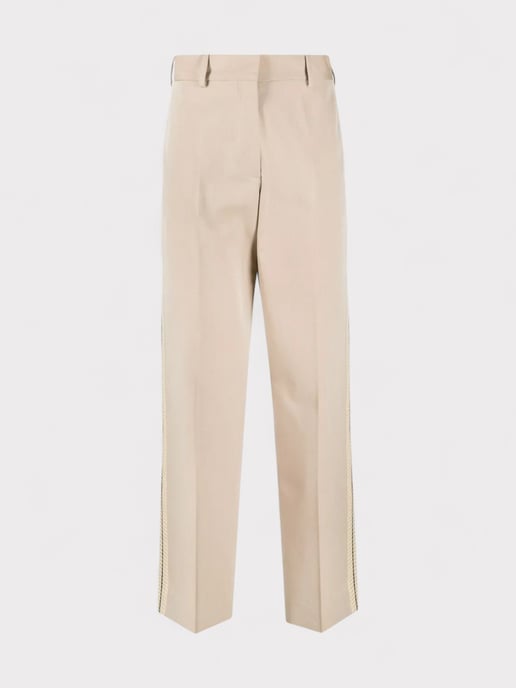 Palm Angels Tab Knit Pants Beige - Image 1