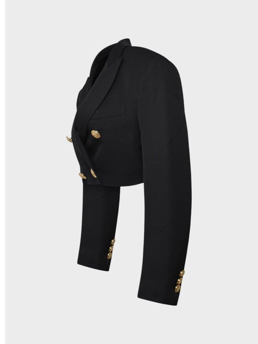 Palm Angels Cropped Blazer Svart Guld - Image 4