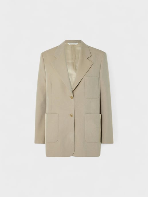 Palm Angels Knit Tape Blazer Beige - Image 1