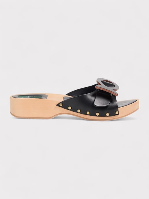 Pucci Appliquéd Leather Clog Sandals Black - Image 1