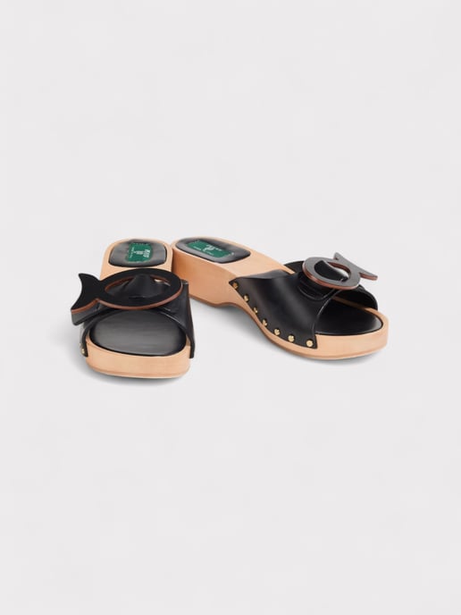 Pucci Appliquéd Leather Clog Sandals Black - Image 2