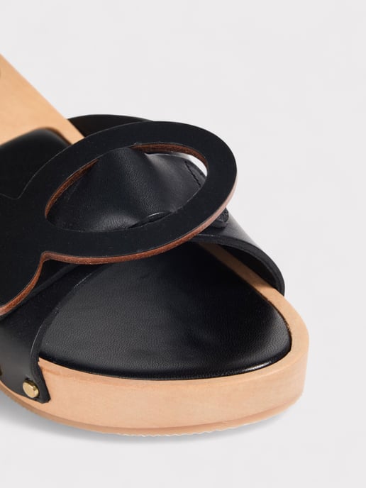 Pucci Appliquéd Leather Clog Sandals Black - Image 3
