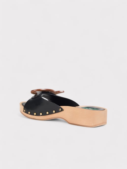 Pucci Appliquéd Leather Clog Sandals Black - Image 4