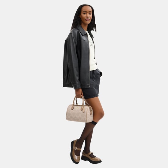 Rowan Satchel in Blocked Maxi Signature Canvas - Image 4