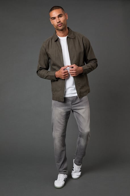 Grey Stretch Slim Fit Jeans - Image 2