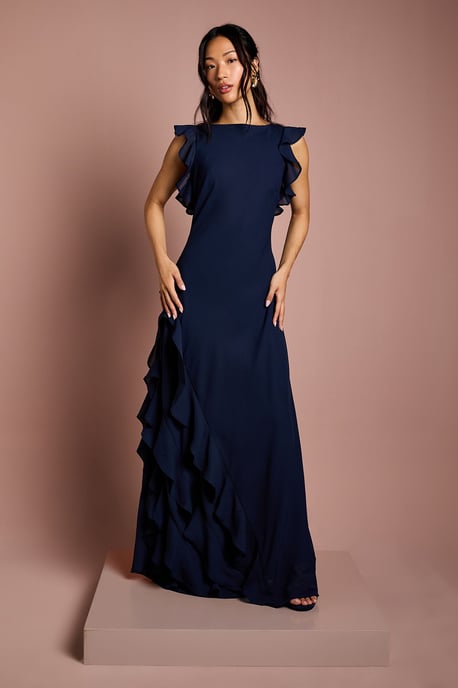 Coast Honoured Ruffle Georgette Maxi Bridesmaid Dress - Image 1