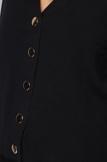 Chiffon Sleeve Button Front Cardigan - Image 5