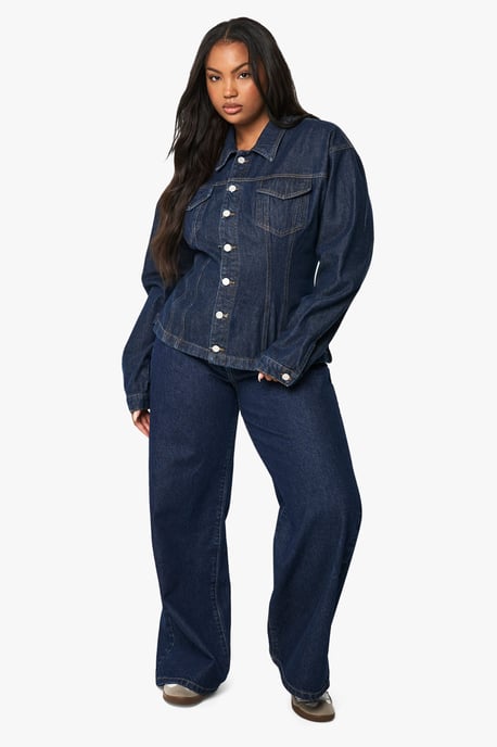 Boohoo Basics Plus Basics High Waisted Wide Leg Jeans - Image 3