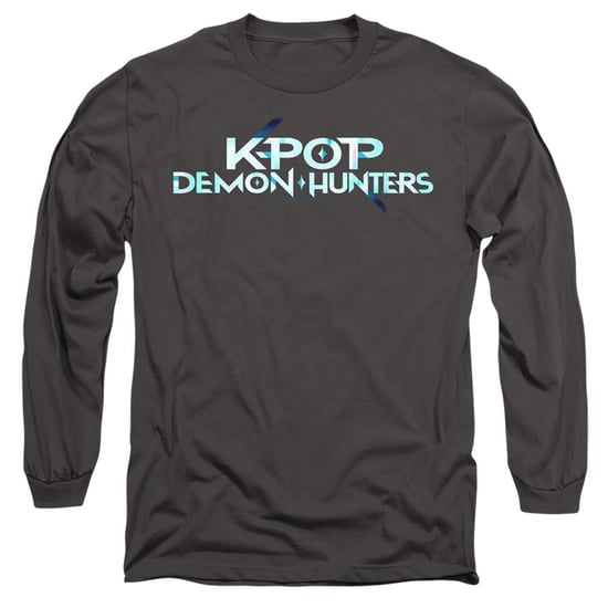 K-Pop Demon Hunters Unisex T-shirt met lange mouwen en logo voor volwassenen (Houtskool) - Image 1
