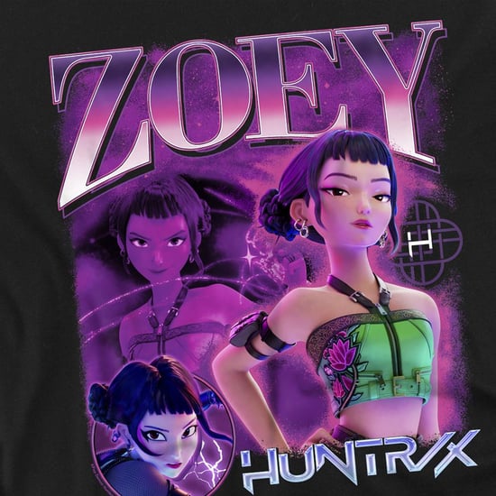 K-Pop Demon Hunters Unisex Adult Huntr/X Zoey Long-Sleeved T-Shirt (Black) - Image 3
