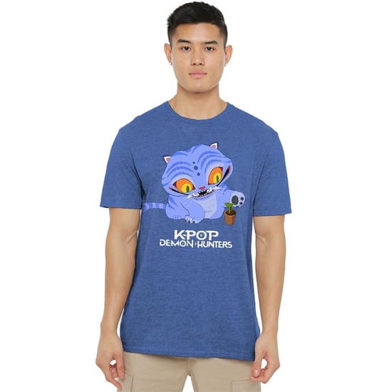 K-Pop Demon Hunters Unisex Volwassen Schattig Derpy Tiger Heather T-shirt (Heide Royal) - Image 4