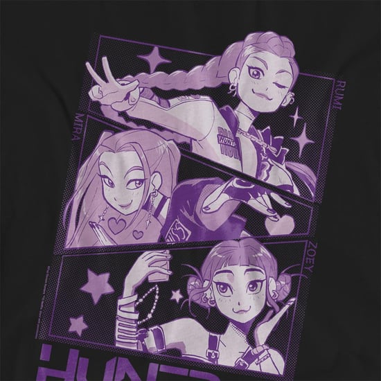 K-Pop Demon Hunters Womens/Ladies Huntr/X Panel T-Shirt (Black) - Image 3