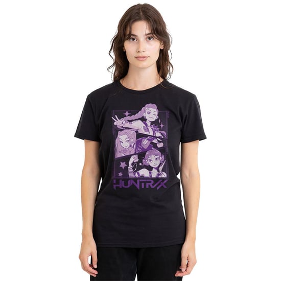 K-Pop Demon Hunters Womens/Ladies Huntr/X Panel T-Shirt (Black) - Image 5
