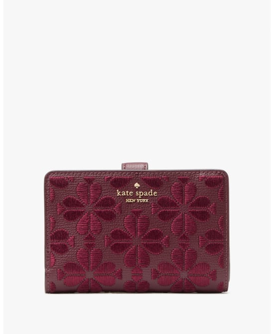 Spade Flower Spade Flower Embroidered Medium Compact Bifold Wallet - Image 1