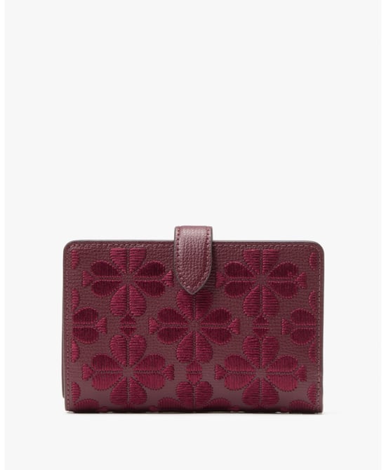 Spade Flower Spade Flower Embroidered Medium Compact Bifold Wallet - Image 3