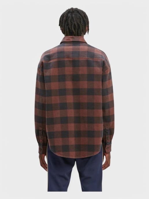 Palm Angels Ruitpatroon Overshirt 'Bruin/Off White' - Image 2