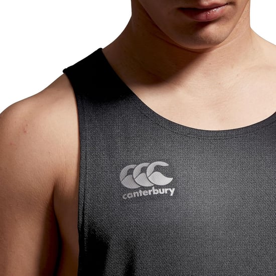 Canterbury Mens Super Light Tank Top (Black/Gunmetal Grey) - Image 4