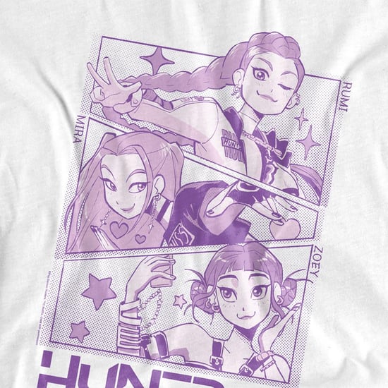 K-Pop Demon Hunters Womens/Ladies Huntr/X Panel T-Shirt (White) - Image 3