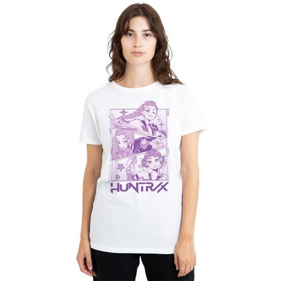 K-Pop Demon Hunters Womens/Ladies Huntr/X Panel T-Shirt (White) - Image 5