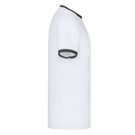 Fruit Of The Loom Mens Ringer T-Shirt (White/Black) - Image 3