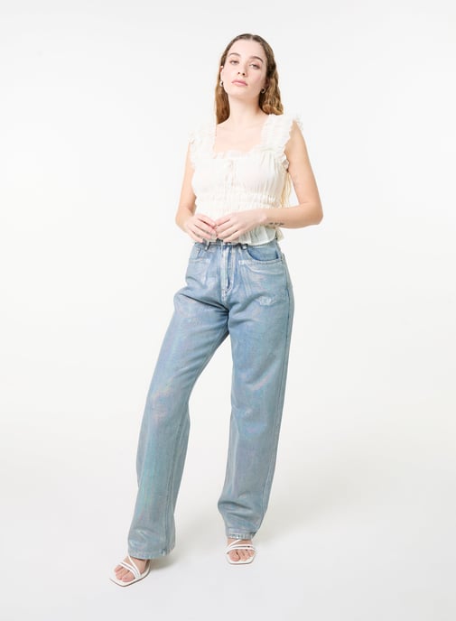 Ribbon Trim Milkmaid Top - Image 2
