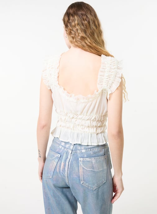 Ribbon Trim Milkmaid Top - Image 4