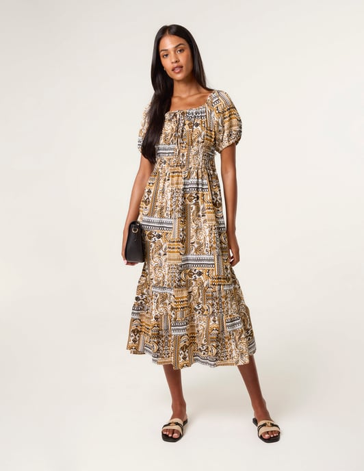 Scoop Neck Paisley Dress - Image 2
