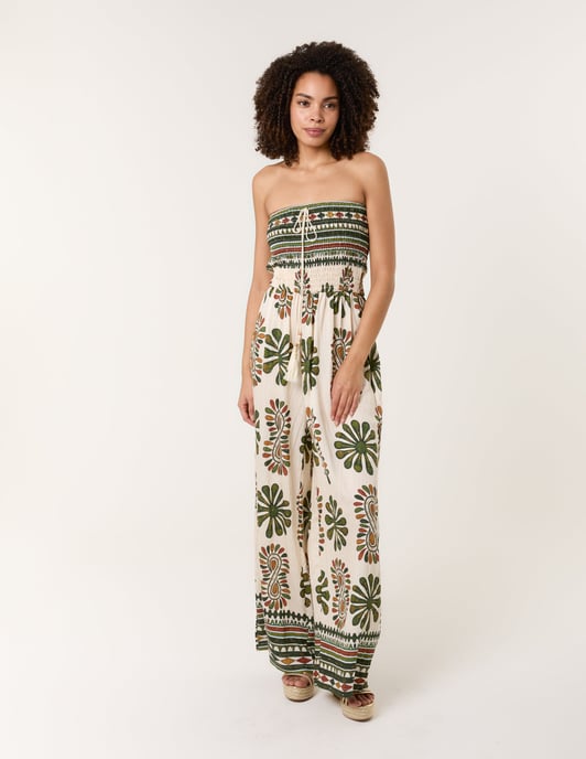 Strapless Elasticated Printed Jumpsuit - Image 2