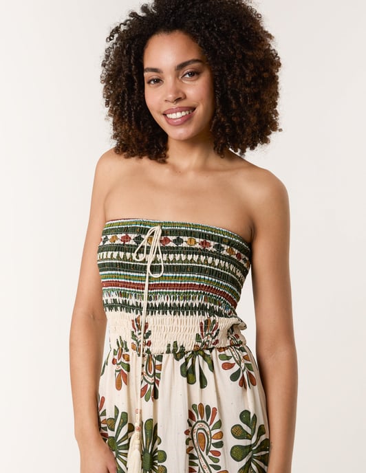 Strapless Elasticated Printed Jumpsuit - Image 3