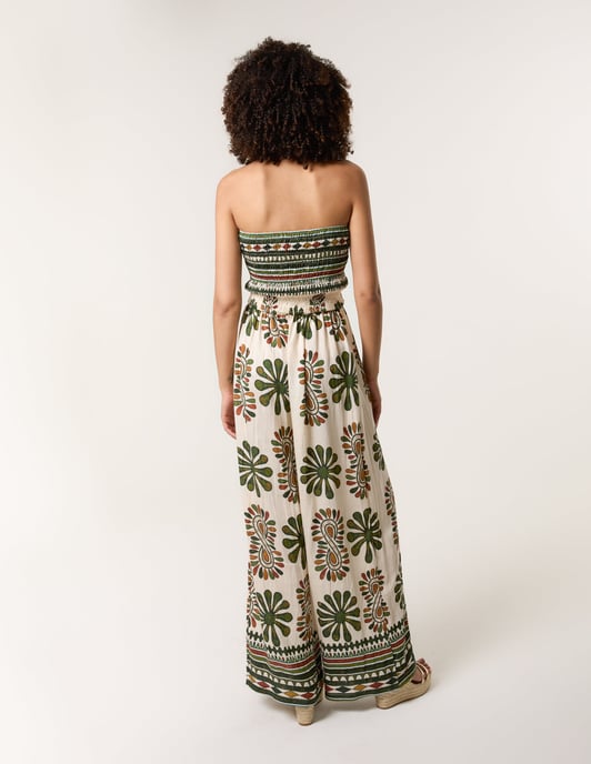 Strapless Elasticated Printed Jumpsuit - Image 4