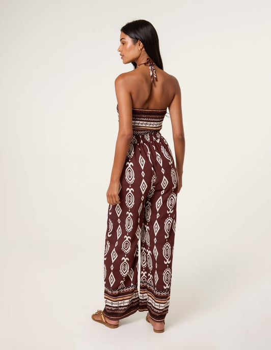 Ethnic Print Strapless Elasticated Jumpsuit - Image 4