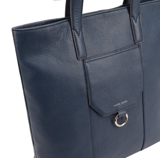 Edyln Navy Leather Shoulder Bag - Image 3