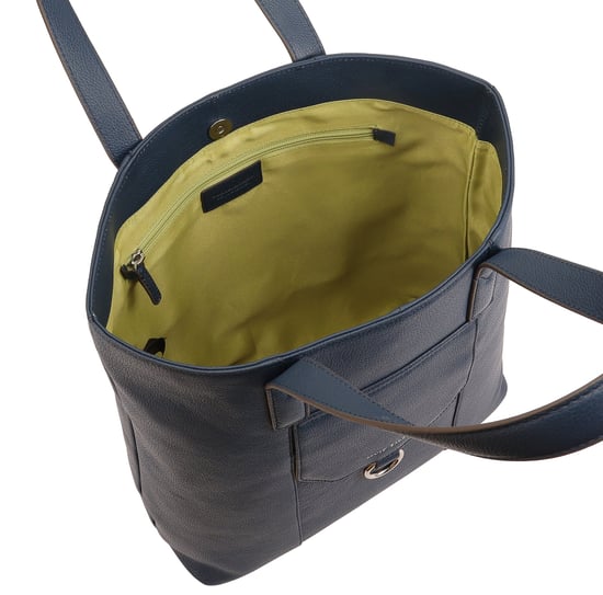 Edyln Navy Leather Shoulder Bag - Image 4