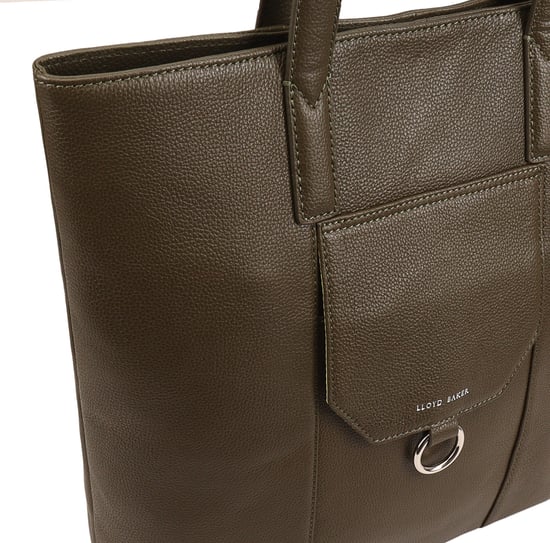 Edyln Khaki Leather Shoulder Bag - Image 2