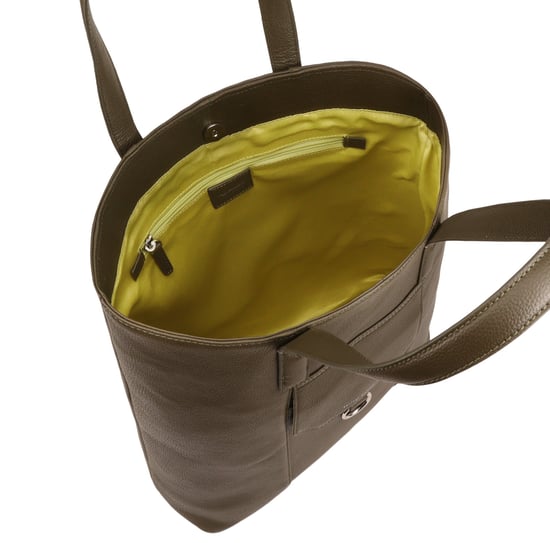 Edyln Khaki Leather Shoulder Bag - Image 3