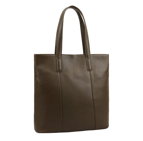 Edyln Khaki Leather Shoulder Bag - Image 4