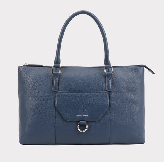 Dariah Navy Leather Shoulder Bag - Image 1