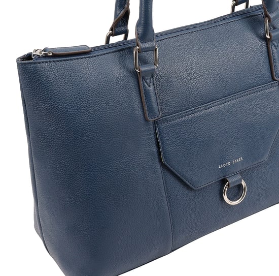 Dariah Navy Leather Shoulder Bag - Image 3
