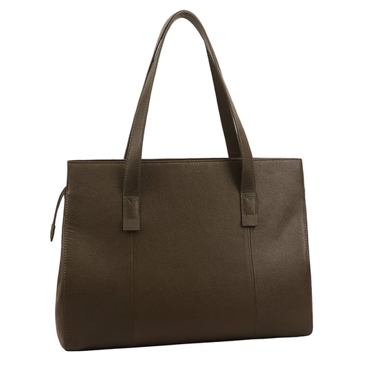 Lalitah Khaki Leather Shoulder Bag - Image 4
